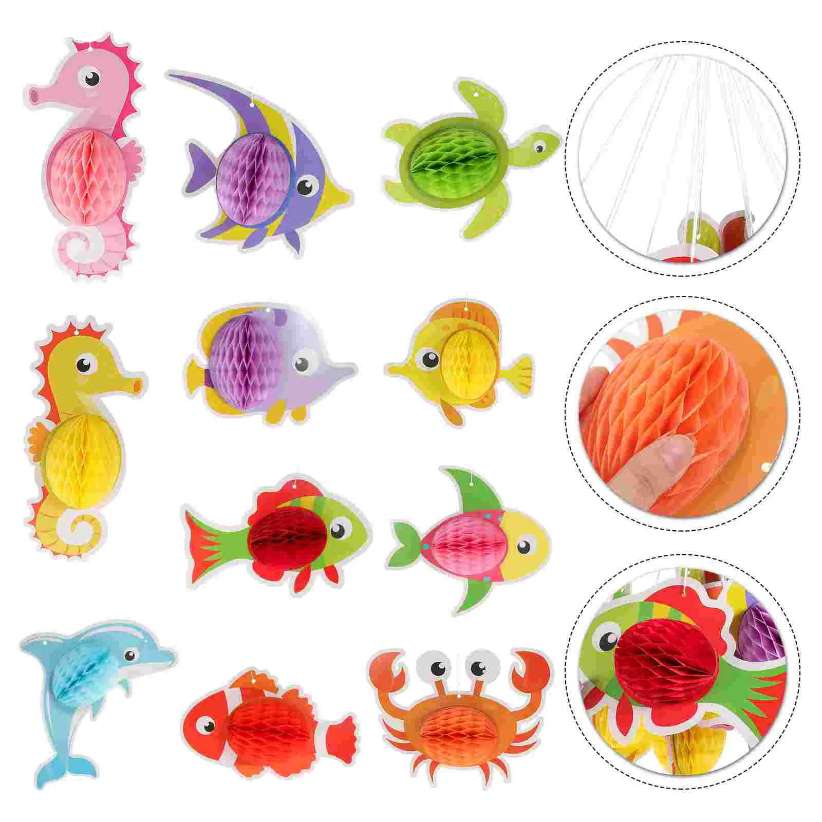 

Decorations Sea Animal Set Child Kids Suit Honeycomb Tissue Balls Latex Birthday