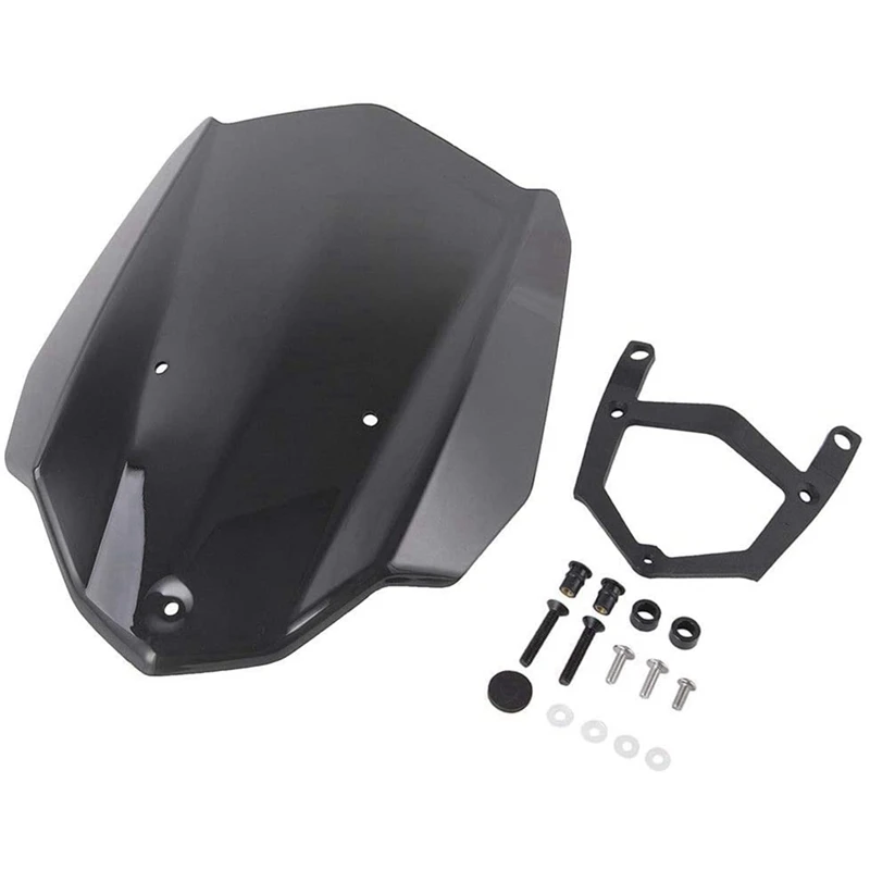 

For Yamaha MT-03 MT03 MT 03 FZ-03 FZ03 2016-2019 Motorcycle Windshield Windscreen With Bracket Accessories,Black