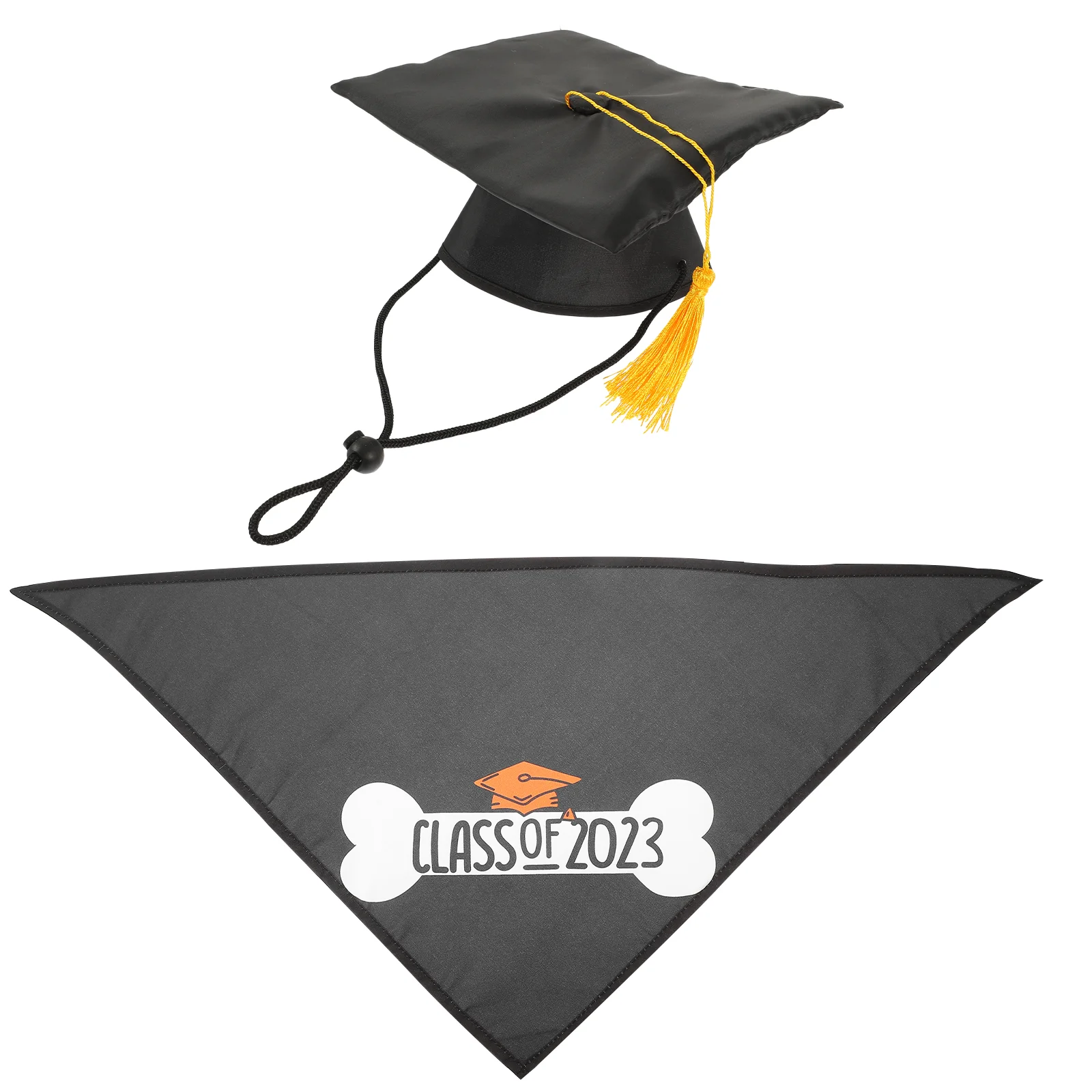 

1 set of Dog Graduation Caps Dog Bib Hat Graduation Party Pet Props Decorative Dog Hat