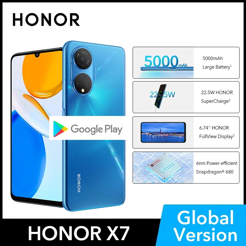 HONOR X7 Smartphone Android 11 90Hz 6.74