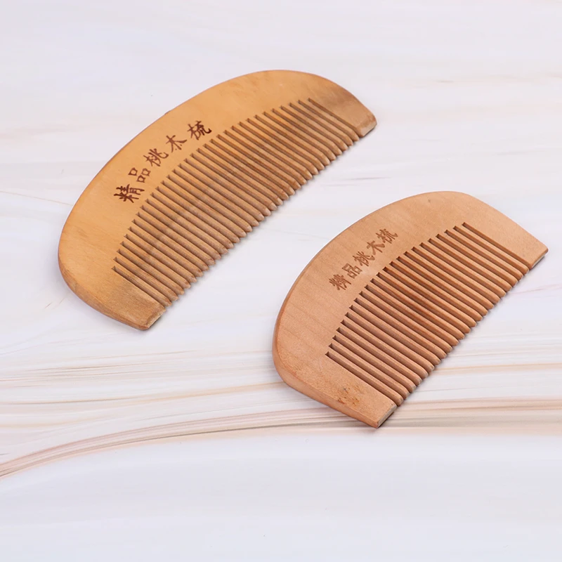 S/ L Natural Peach Wood Comb Anti-static Head Massage Hair Care Wooden Tools Hair Styling Tool Beauty Accessories
