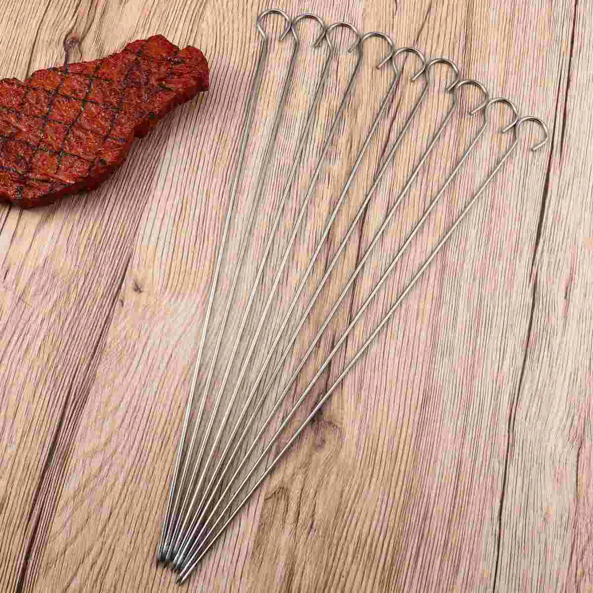 

Skewer Kabob Skewersmetal Grilling Stainless Steel Stick Barbecue Bbq Meat Roastinghandle Rib Grill Yakitori Vegetarian
