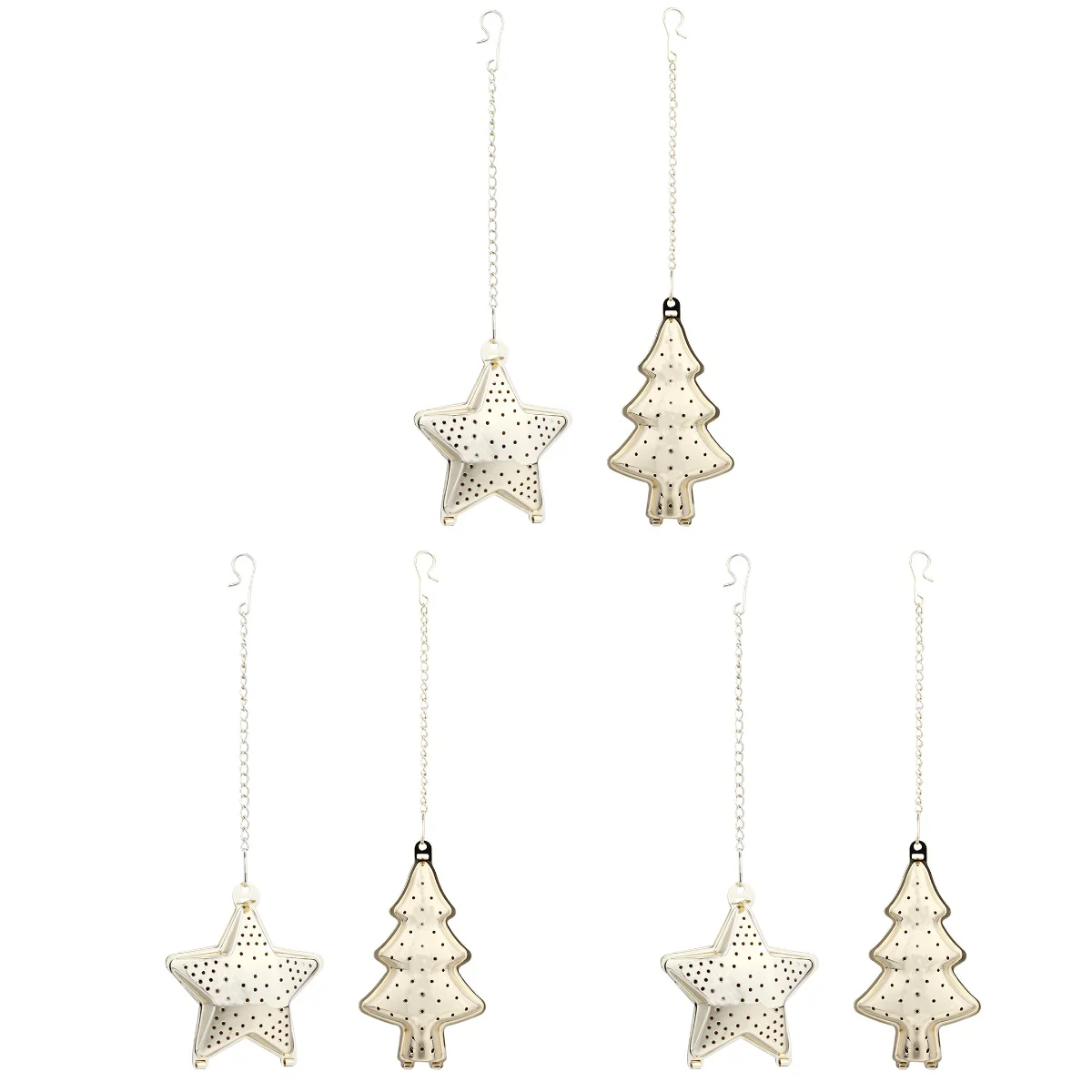 

Tea Infuser Strainer Loose Filtermesh Christmas Star Seeper Leaf Stainless Fine Filters Reusable Percolator Steelteapot Steeper