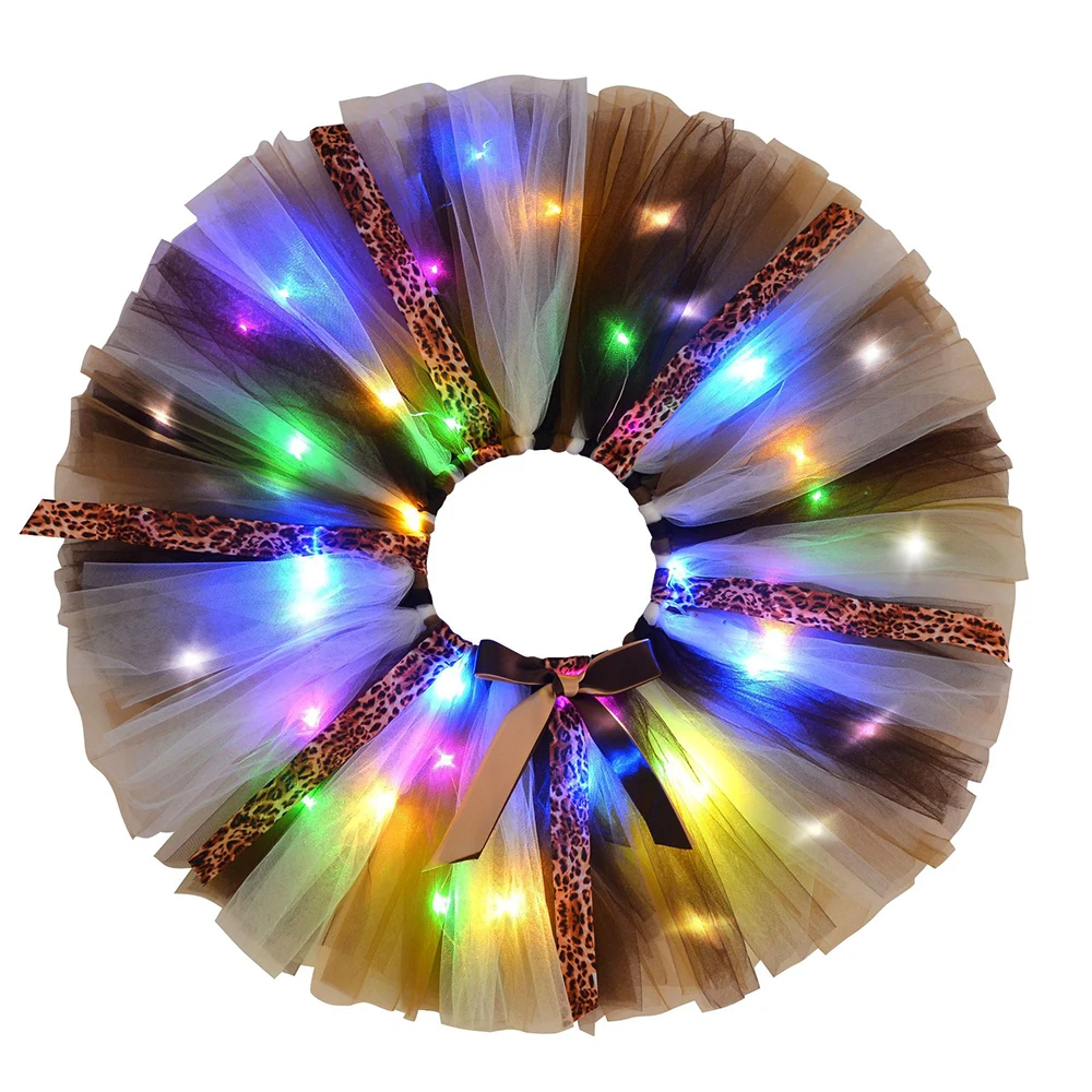 Юбка-пачка со светодиодной подсветкой жирафом зеброй и оленем для маленьких