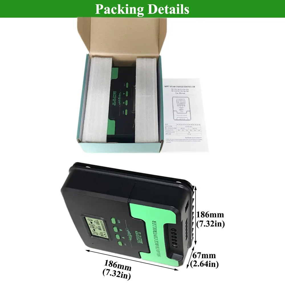 Контроллер заряда солнечной батареи MPPT 40A с WIFI 12/24 В автоматический ЖК-дисплей