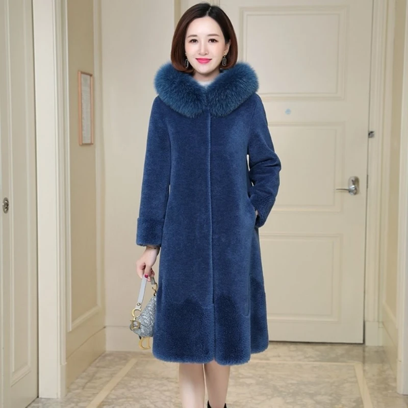 Woman Natural Fur Coat Female Jacket Fashion Thick Warm Overcoat Real Fox Fur Coats Ladies Fur Jacket Casual Party Coats G126