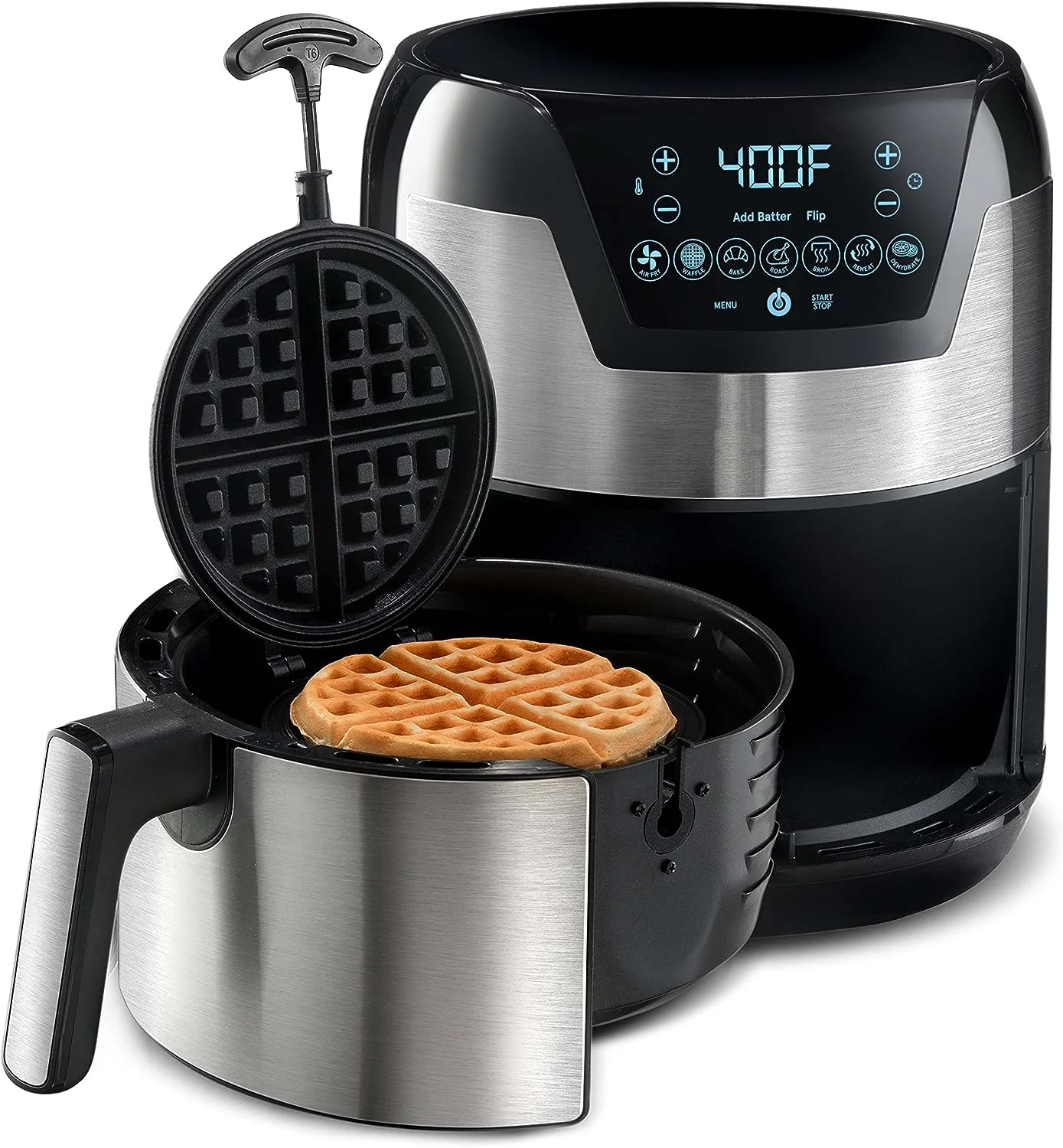 

2 in 1-5-Quart Digital Air Fryer + Waffle Maker