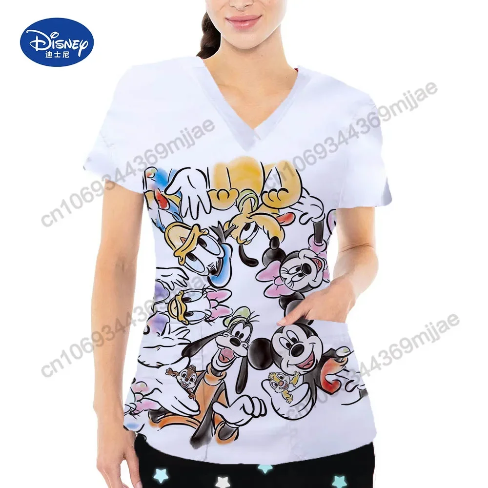 Женская одежда с V-образным вырезом женская летняя 2023 униформа медсестры