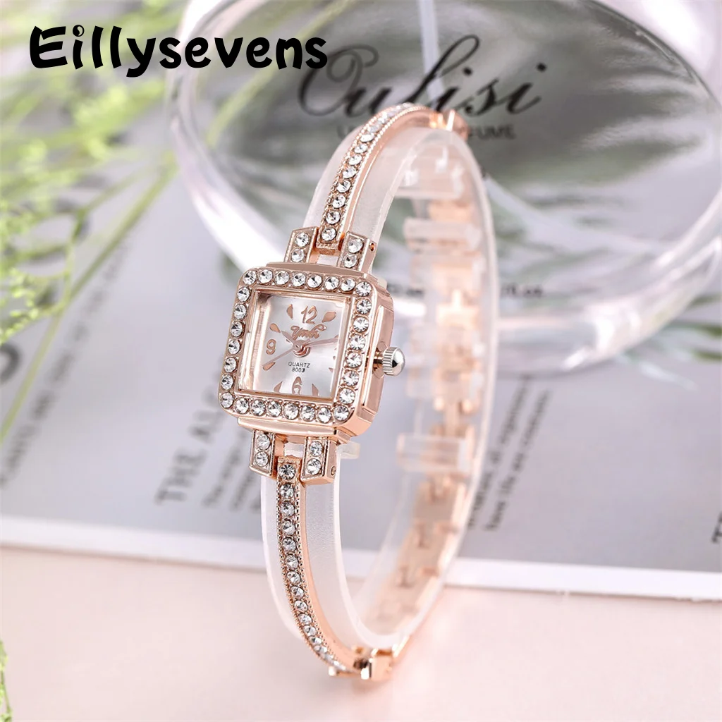 

2023 Fashion Diamond Watch Square Dial Casual Luxury Women Bracelet Watches Wristwatches for Women Reloj Mujer Elegante