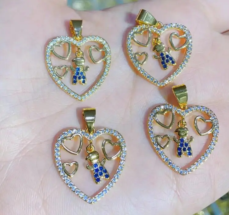 

1pcs CZ Stone Coin heart Necklace Charms for Jewelry Making Gold Pendant Charms for Jewelry Wholesale df34s