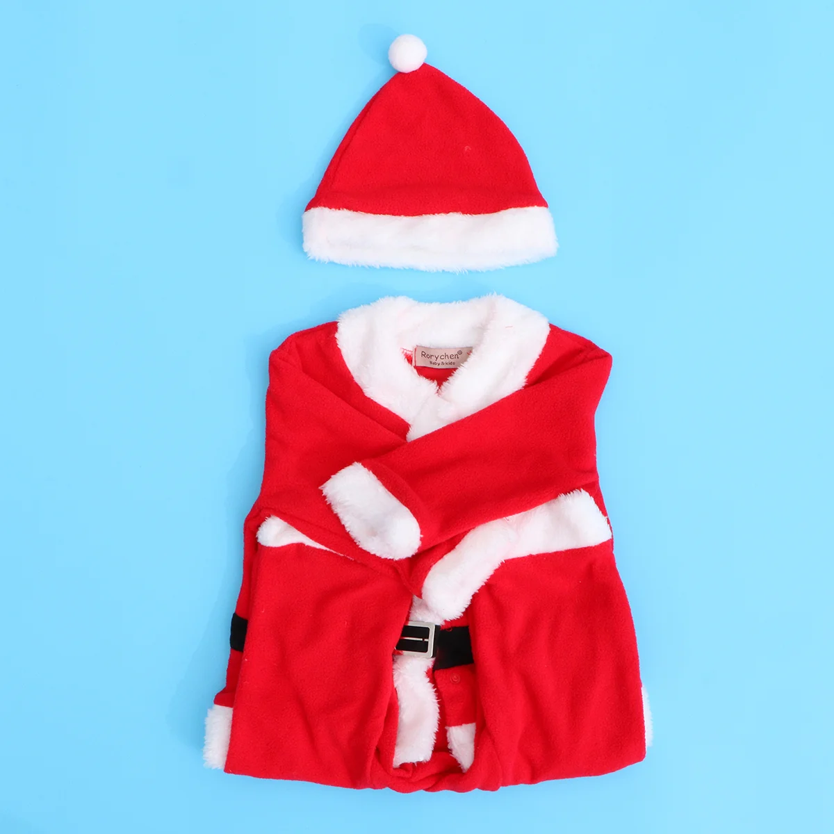 

1 Set 75cm Stature Kids Santa Claus Suit Xmas Party Cosplay Costume Hat and Clothes for Boy