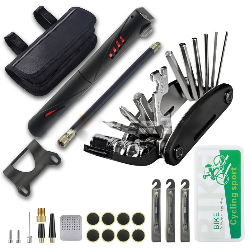 

Mountain Bike Bicycle Multi-function Tool Combination Tool Repair Tool Tire Repair Tool Set Mini Air Cylinder Tool Box Set