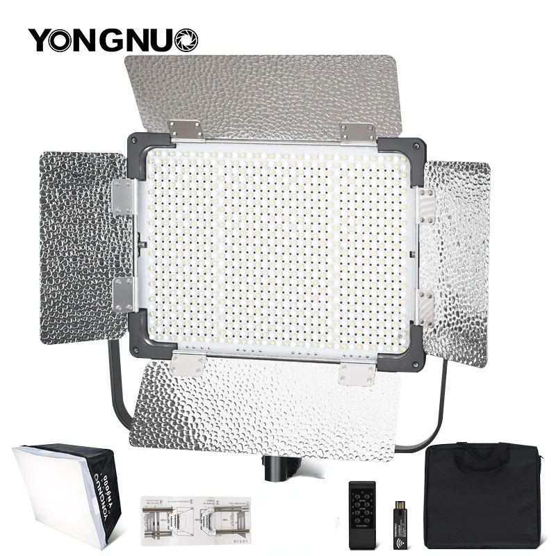 

Yongnuo YN9000 3200-5600K Pro Camera Photo LED Video Light Photography Fill Lamp with Softbox for Studio Makeup Vlog