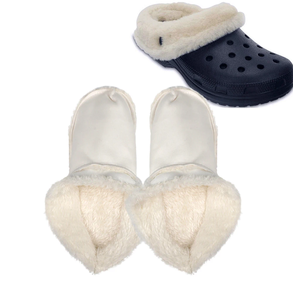 Inserts Furry Shoes Replacement Clogs Shoe Covers Cave Shoes Fleece Liner Removable White Cotton Cover 1 Pair