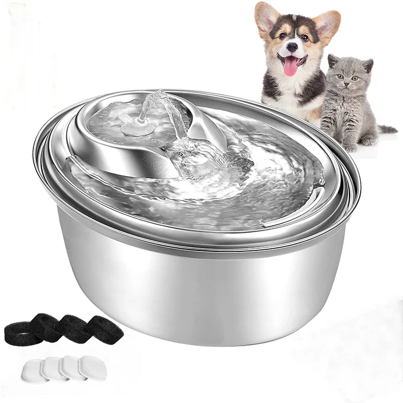 

Cat Water Fountain Stainless Steel Auto Drinker for Cats Quiet Pump Dog Water Dispenser USB Electric Pet Drinker Cat Accessories