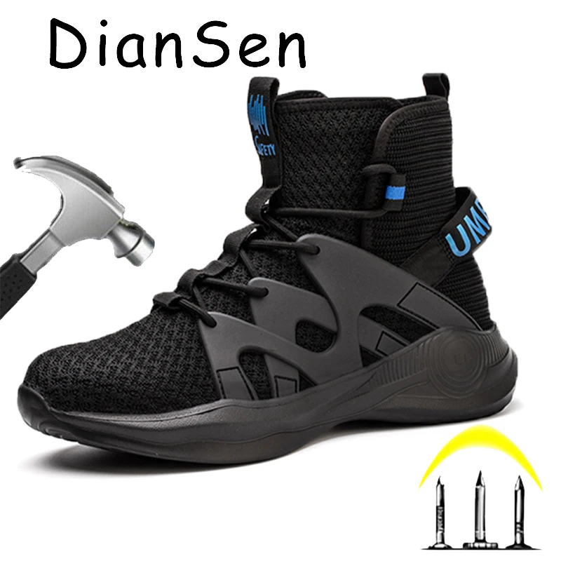 

Кроссовки DianSen мужские/женские Рабочие со стальным носком, легкие дышащие неразрушаемые, безопасная обувь