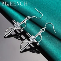 blueench 925 sterling silver cross zircon pendant earrings for women party wedding fashion glamour jewelry