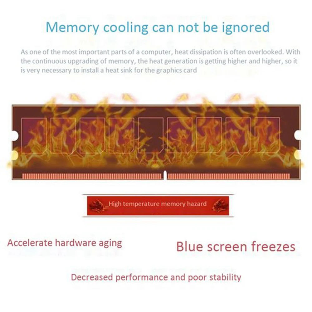 2шт Чистый медный радиатор оперативной памяти RAM Heatsink для радиатора Ram Memory Cooler