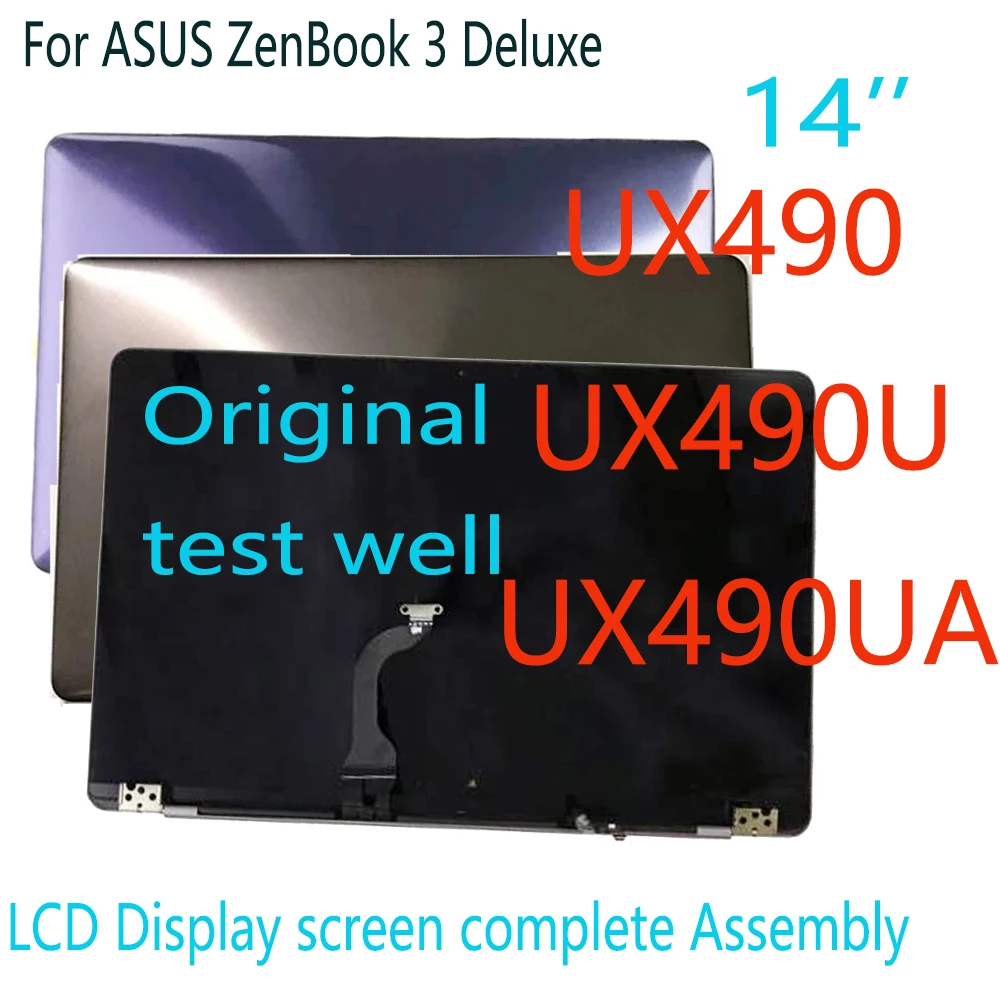 Фото Оригинальная замена 14 дюймов для Asus ZenBook 3 Deluxe UX3490U UX490 UX490UA, ЖК-дисплей, стеклянный экран, полная сборка, верхняя часть №1