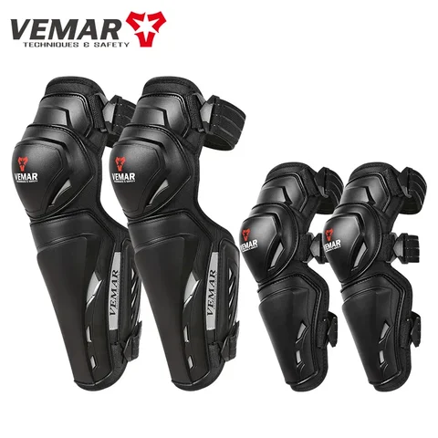 Защитное снаряжение для езды на мотоцикле VEMAR, налокотники, комплект из 4 предметов, дышащие легкие наколенники для езды на мотоцикле и внедорожном велосипеде