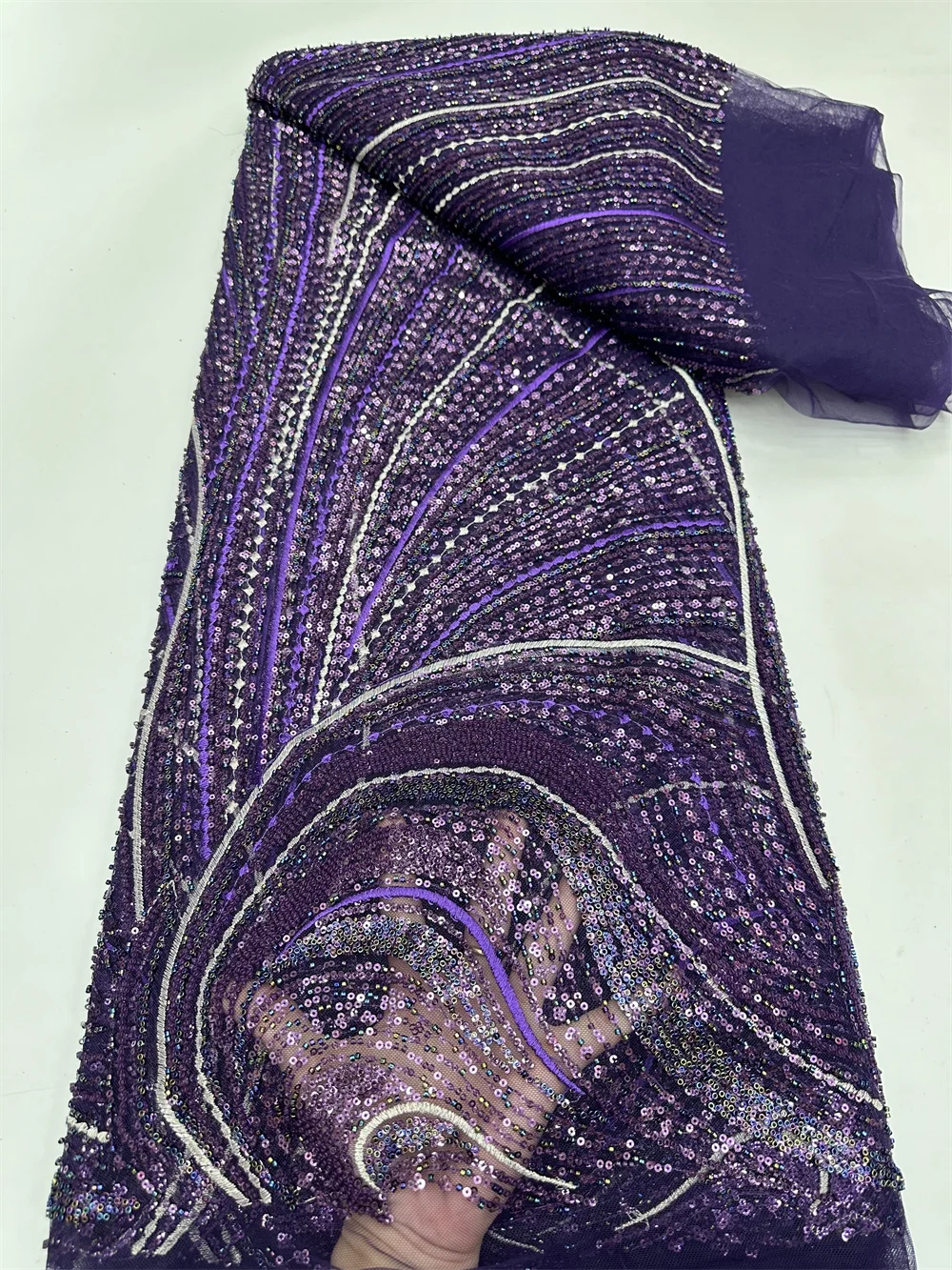 5 ярдов Высококачественная тяжелая ткань из бисера новейшая африканская