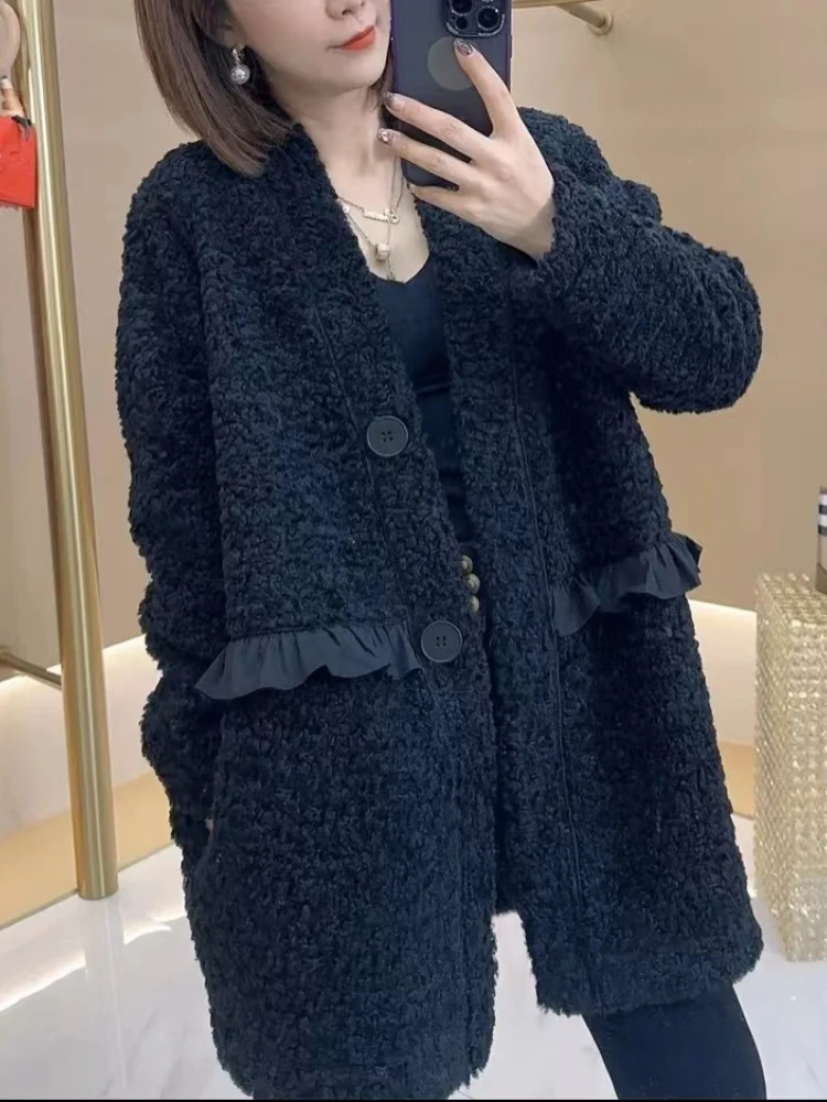 

Black Coat Women Winter Jacket New Korean Fashion Elegant Casual Vintage Outerwear Coats Clothes Women Jackets for Women 2023