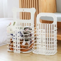 folding dirty clothes basket plastic trash basket punch free laundry basket toys snacks finishing bathroom storage basket