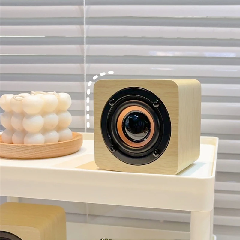 

Wooden Wireless Bluetooth Speaker Portable Subwoofer Speaker Desktop Ornament Decoration Home Decoration Accessories Modern
