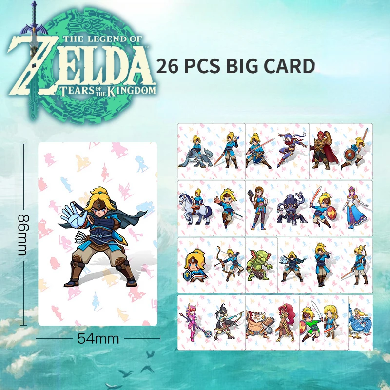 

New Zelda Series Amiibo Linkage for NS Pattern Linked Cards Rond Square Styles with Crystal Storage Box