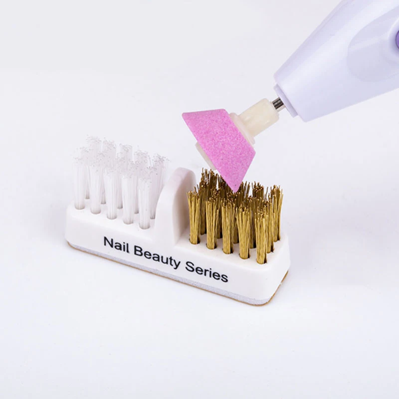 

Пластиковая щетка для ногтей, портативная головка для шлифовки, двойная щетка, средство для ухода за кожей, инструменты для удаления пыли и маникюра