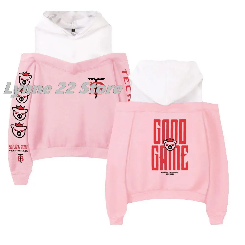 

Technoblade Merch Never Dies Sweater Hooded Off The Shoulder WOMAN CLOTHES Good Game Hoodie Casual Women Female sweatshirt