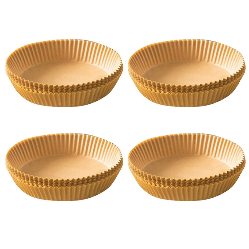 

200Pcs Air Fryer Parchment Paper Liners Non-Stick Disposable Liners Basket Unperforated Round Parchment Paper(Brown)