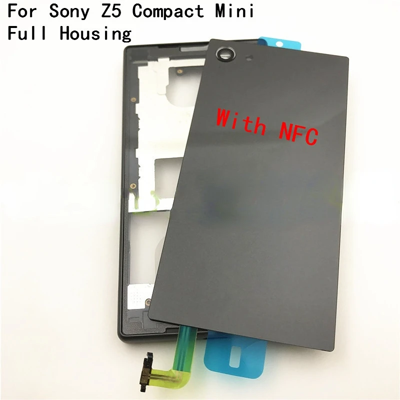 Оригинальный Полный Корпус ЖК-панель средняя рамка для Sony Xperia Z5 Compact E5803 E5823 Крышка батарейного отсека Боковая кнопка с логотипом
