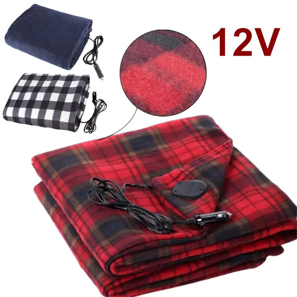 

Electric Car Blanket 12 Volt Heated Fleece Travel Throw with Patented Safety Timer Constant Temperature Heating Blanket