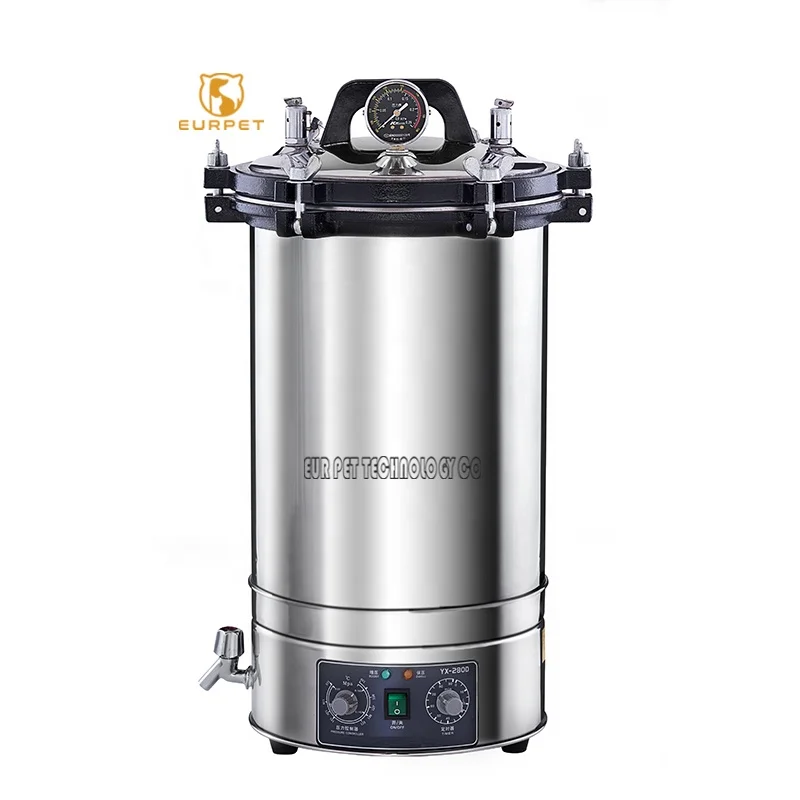 

EUR PET Hot Sale 18 Liter Medical Laboratory High Temperature Steam Vertical Sterilizer Portable Autoclave