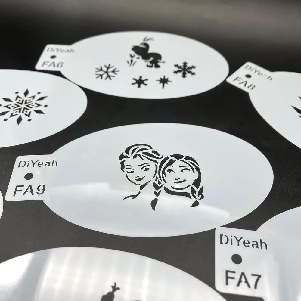 DiYeah Stencils for Face Body Painting Snow Sister Snowman Girl Birthday Party Cartoon Boy