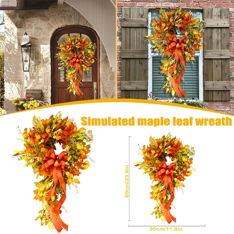 

Artificial Wreath Colorful Beautiful Wall Window Door Wreath for Front Door Party Décor