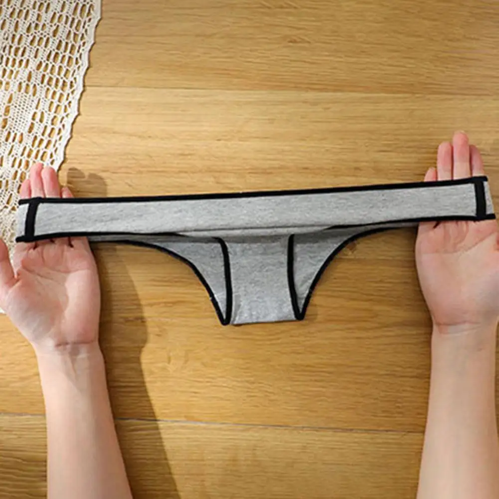 

Эластичные шикарные полуоблегающие женские трусики, женские трусики с защитой от усадки, контрастные цвета для повседневной носки