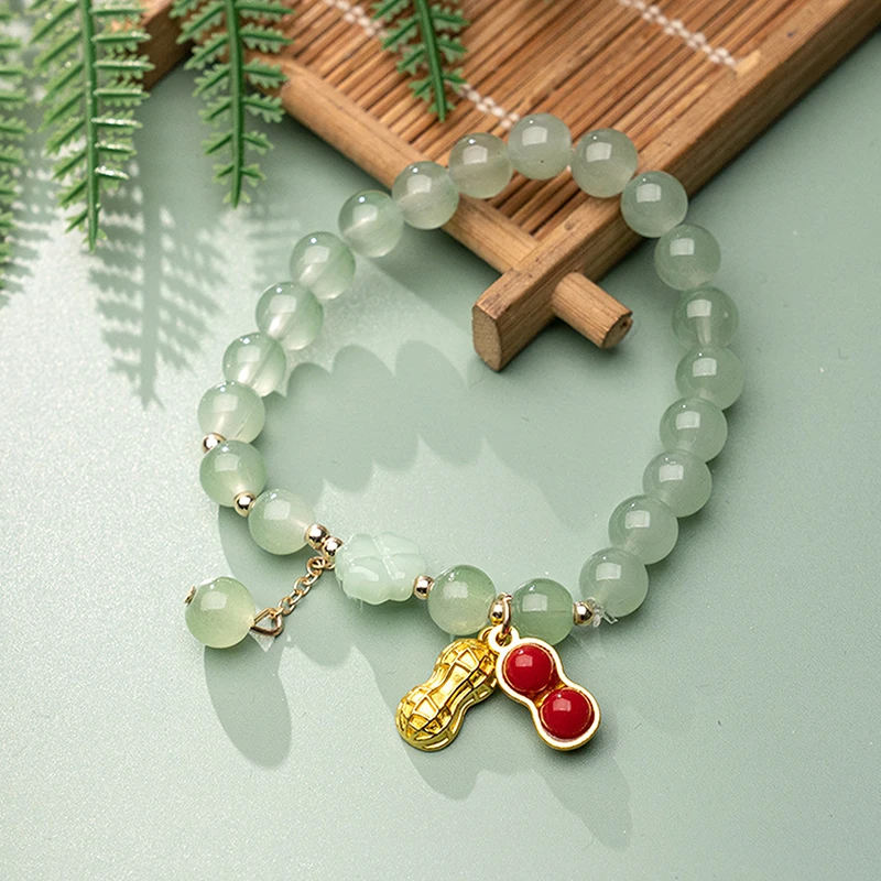1 шт. изысканный браслет из искусственного нефрита и бисера для женщин в