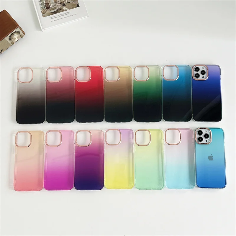 Новый двухцветный градиентный чехол для телефона Iphone 12 12pro 12promax 13 13pro 13promax 14 14pro