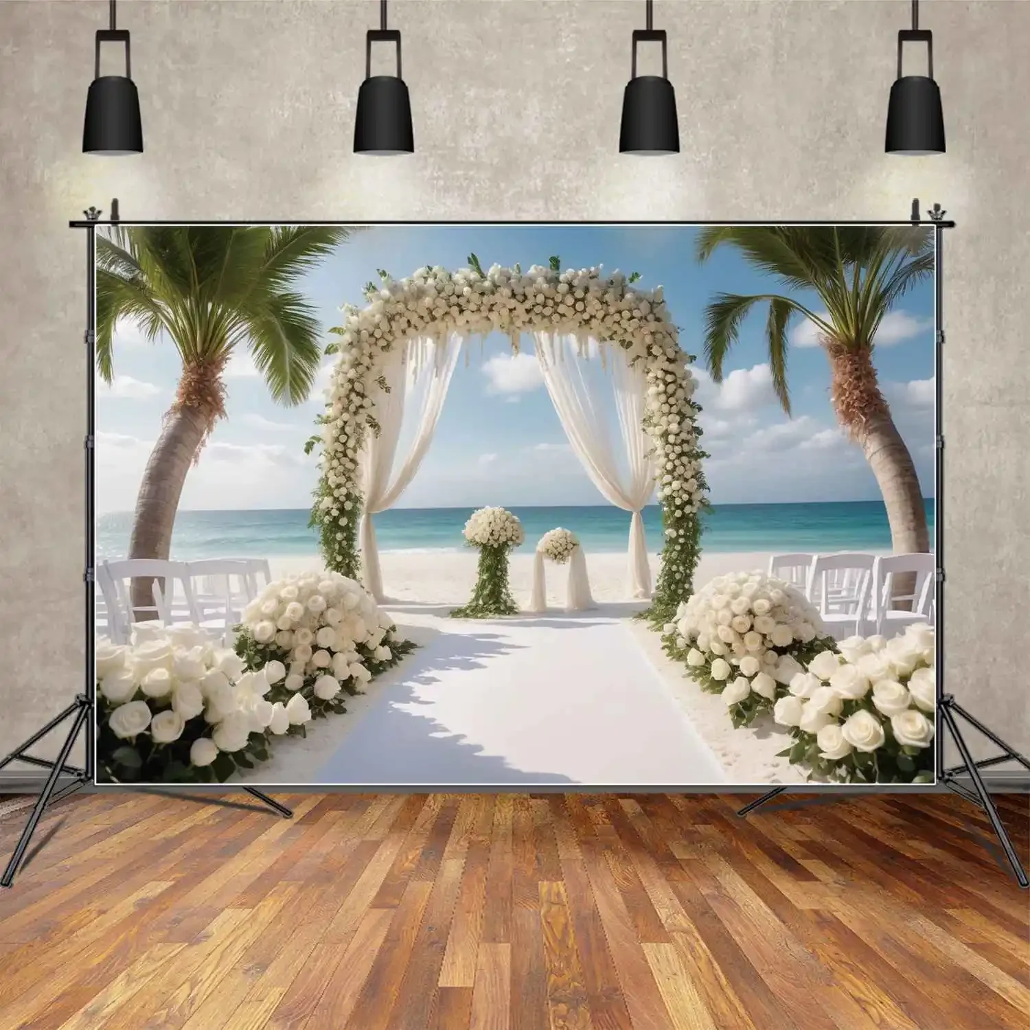 MOON.QG пляж Арка свадебный душ фон для фотографий тропическая фотография