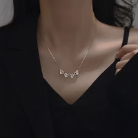 zircon necklace four crystal heart magnetic pendant two wear four leaf clover love necklace women collarbone chain jewelry gift