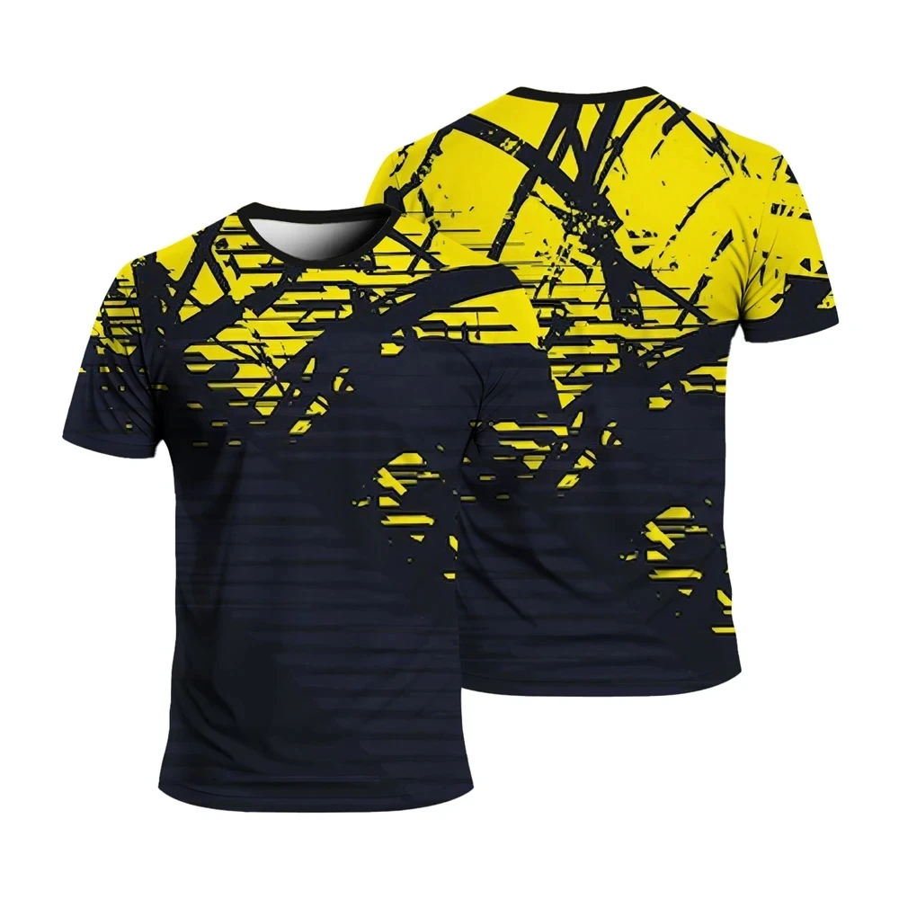 Летняя модная спортивная мужская футболка свободная и удобная повседневная с