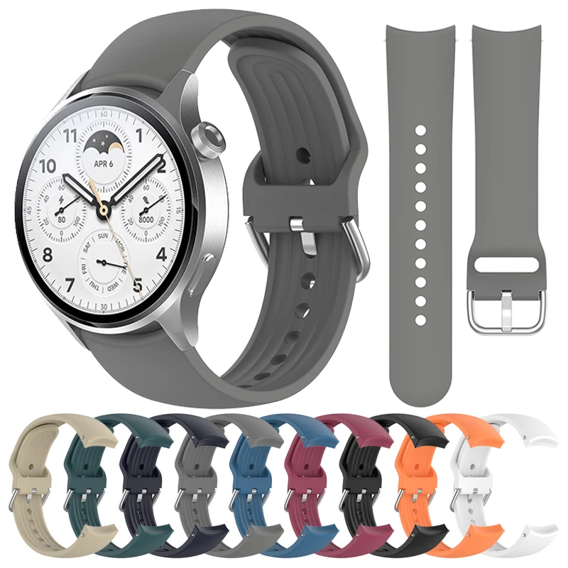 

22mm Curved end Strap for xiaomi watch S1 pro/active/mi watch Silicone band for HUAWEI WATCH 3 Pro new/GT 2 46MM/Amazfit GTR 4 3