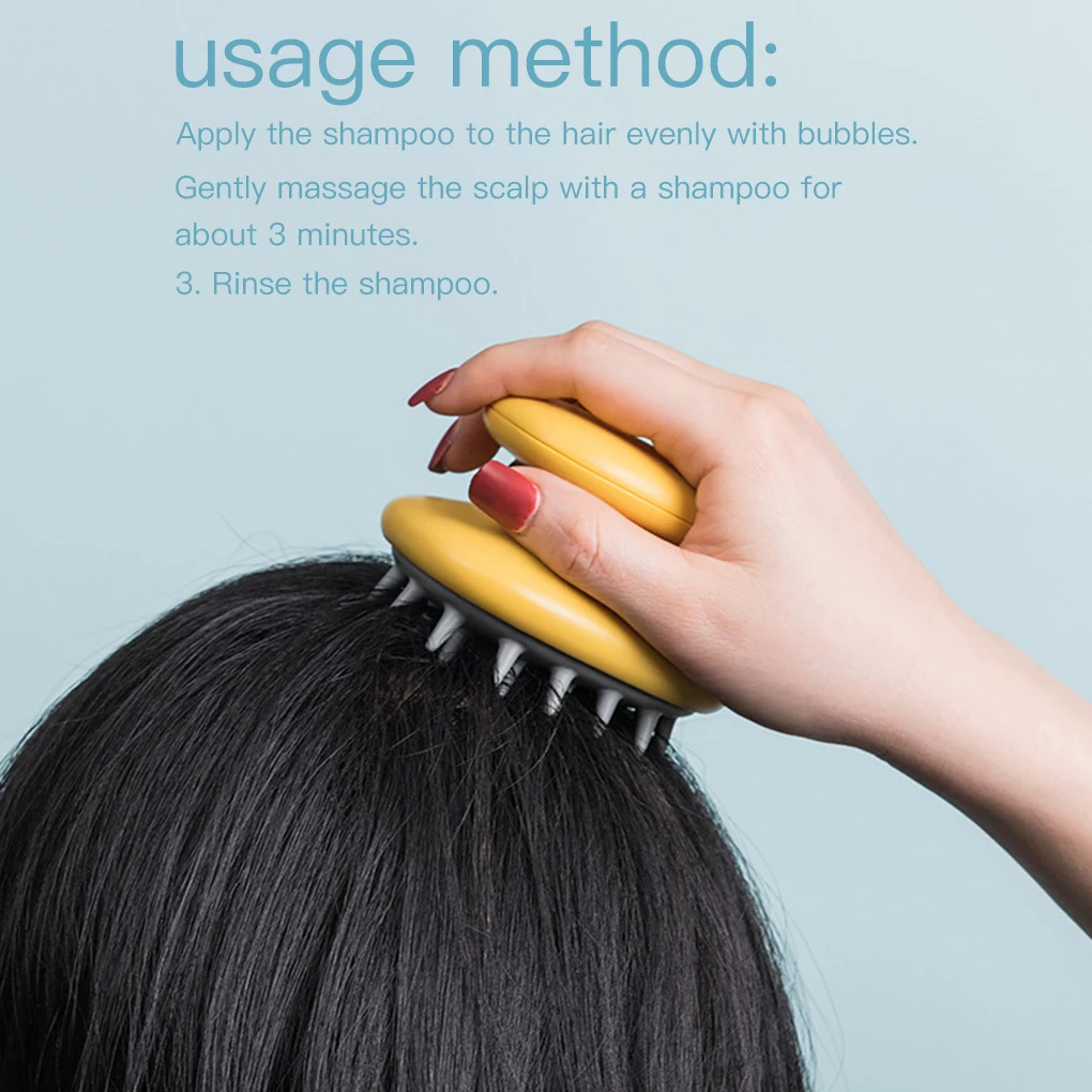 

Shower Hair Brush Scalp Massager Scrubber Travel Household Reusable Air Cushion Resilient Head Cleaning Spa Tool