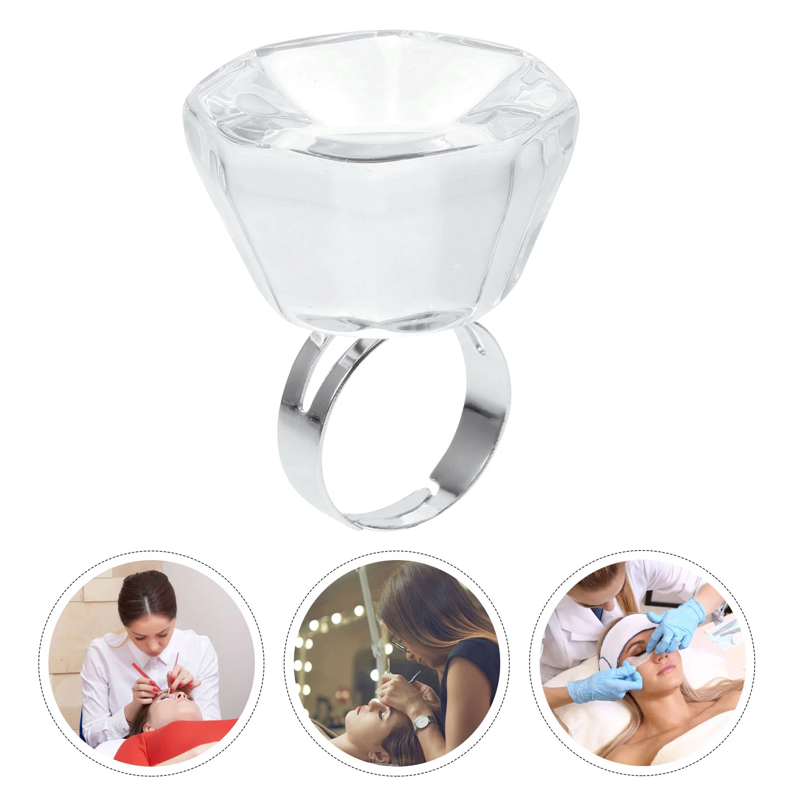 

Ring Paint Cup Cosmetiquera Glue Ink Eyelash Grafting Holder Pigment Cosmetiqueras Supplies Stainless Steel Setting Gelremover