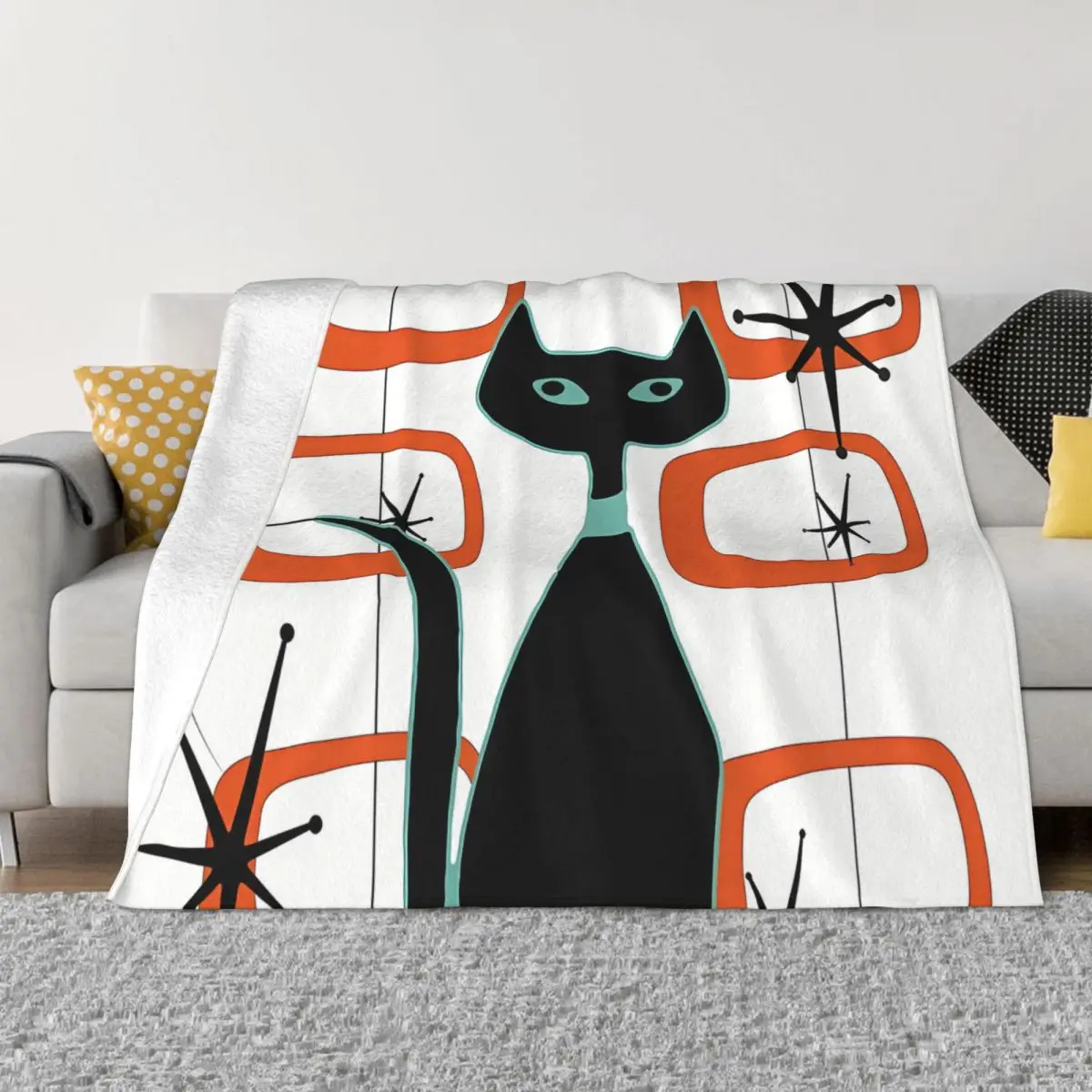 Одеяло Atomic Cat в старинном стиле уютное мягкое Флисовое одеяло