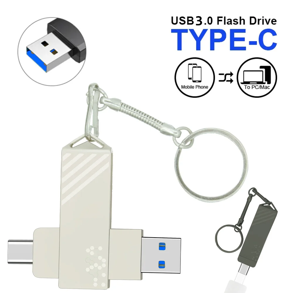 

Металлический флэш-накопитель USB Type-C, 32 ГБ, 64 ГБ, 128 ГБ, 256 ГБ