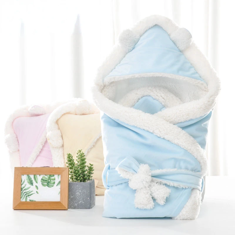 

Baby Autumn Winter Thicken Soft Blanket Newborn Envelope Stroller Wrap Baby Sleeping Bags Footmuff Fleece Thermal Swadding Wrap