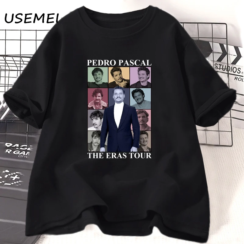 

Pedro Pascal The Eras Tour Tshirts Retro Daddy Pedro Pascal Father's Day T-shirt Woman Clothes Cotton Short Sleeve Tee Oversized